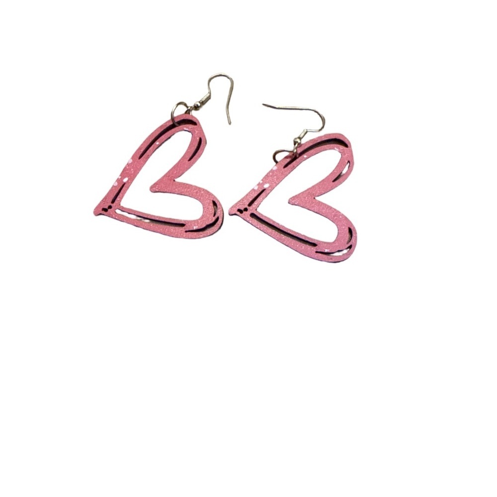 Pink Heart-Shaped Earrings